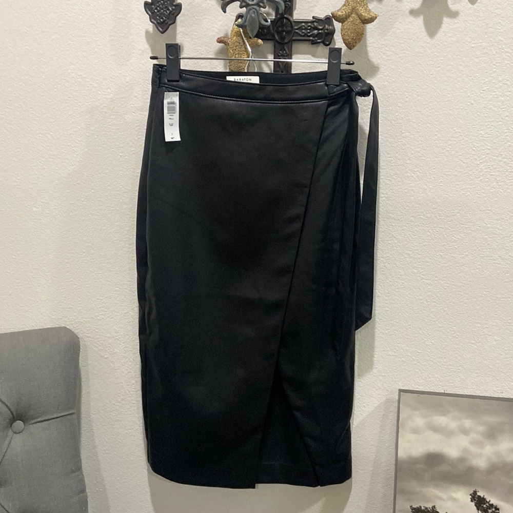 Babaton pleather skinny skirt